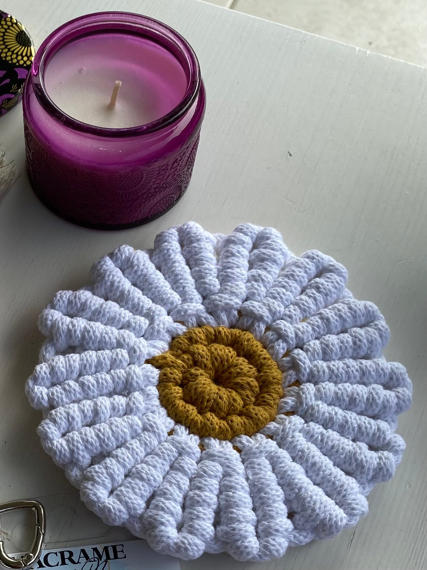 Macrame Daisy Flower Coaster